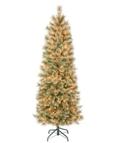 6 ft. Pre-Lit Arcadia Pine Cashmere Slim Tree with Clear Lights