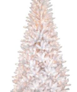 6.5 ft. Pre-Lit Asbury White Fir Slim Tree