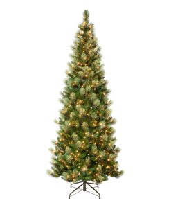 9 ft. Pre-Lit Charleston Pine Slim Tree with Clear Lights