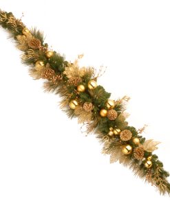 6 ft. Pre-Lit Decorative Collection Elegance Swag with Clear Lights