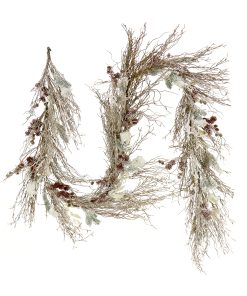 9 ft. Pre-Lit Alpine Snowy Garland with LED Lights