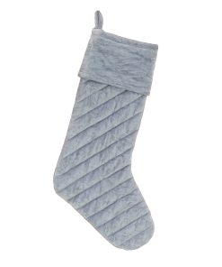19 in. HGTV Home Collection Quilted Velvet Stocking. Silver