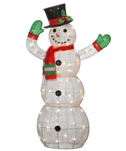 48 in. Snowman Decoration with Clear Lights