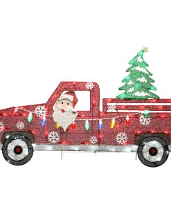 27 in. Pre-Lit Santa in Red Truck