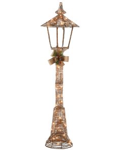 60 in. Champagne Vine Lamppost Decoration with Clear Lights