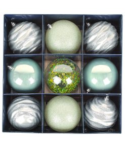 13 in. Mint Xmas Ball Decor Set