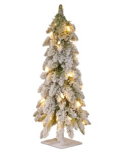 2 ft. Pre-Lit Snowy Downswept Forest Tree with Clear Lights