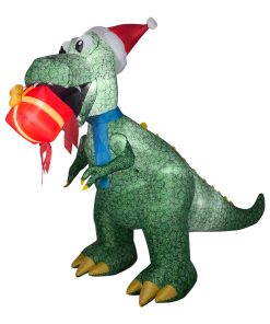 9.5 ft. Inflatable Tyrannosaurus Rex with Gift and LED Lights