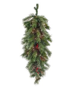 36 in. Pre-Lit Glistening Pine Teardrop with LED Lights
