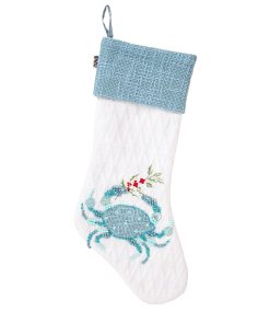 20 in. HGTV Home Collection Embroidered Blue Crab Stocking