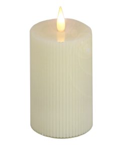 5 in. by 9  in. HGTV Home Collection Flameless Georgetown Pillar Candle. Ivory