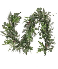 6 ft. Pre-Lit HGTV Home Collection Winter Garden Garland with LED Lights