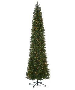 10 ft. Pre-Lit Kingswood Fir Pencil Slim Tree with Clear Lights