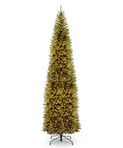 12 ft. Pre-Lit Kingswood Fir Pencil Slim Tree with Clear Lights
