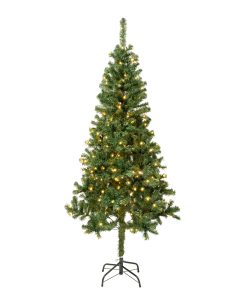 6 ft. Pre-Lit Linden Spruce Tree with Warm White LED Lights