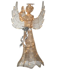 53 in. Champagne Gold Praying Angel with LED Lights