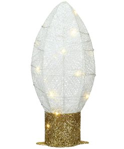 20 in. Pre-Lit White Christmas Light Bulb Decoration