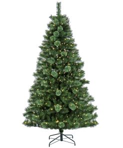 7.5 ft. Pre-Lit Ontaria Pine Tree with LED Lights