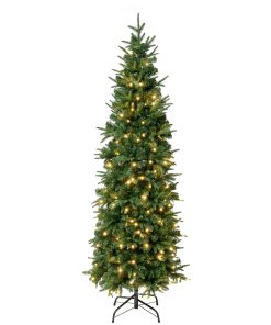 6 ft. Pre-Lit Duxbury Feel Real Slim Tree with LED Lights
