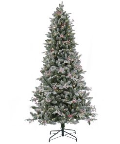 7.5 ft. Pre-Lit Snowy Poechmann Fir Tree with LED Lights