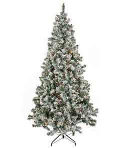 6.5 ft. Pre-Lit Snowy Crestview Tree with Clear Lights