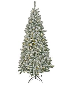 6.5 ft. Pre-Lit Snowy Chatham Slim Tree with  PowerConnect Dual Color LED Lights
