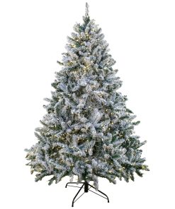 9ft. Pre-Lit Snowy Hudson Hinged Tree with PowerConnect Warm White LED Lights