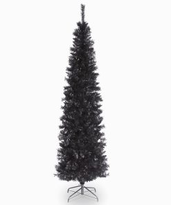 6 ft. Tinsel Collection Black Tree