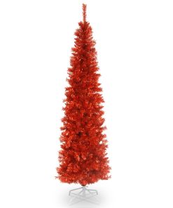 6 ft. Tinsel Collection Red Tree