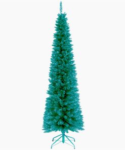 6 ft. Tinsel Collection Turquoise Tree
