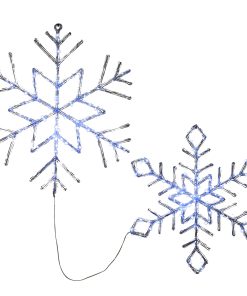 24 in. and 20 in. Ice Crystal Snowflakes with LED Lights