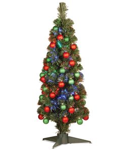 36 in. Pre-Lit Fiber Optic Fireworks Ornament Tree