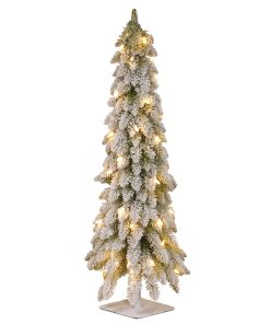 3 ft. Pre-Lit Snowy Downswept Forest Tree with Clear Lights