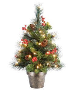 2 ft. Pre-Lit Crestwood Spruce Tree with Clear Lights