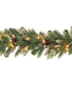 9 ft. Pre-Lit Copenhagen Spruce Garland with Clear Lights. Plug-In