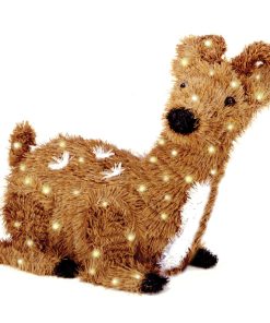 24 in. Resting Reindeer with Clear Lights
