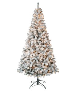 7.5 ft. Pre-Lit Acacia Flocked Tree with Clear Lights