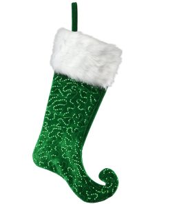 21 in. General Store Collection Jester Style Green Stocking