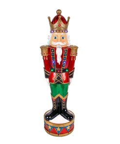 36 in. Pre-Lit Nutcracker Christmas Decoration with Multicolor LED Lights with Hand Painted Details
