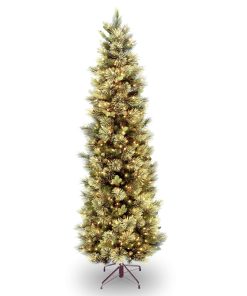 6.5 ft. Pre-Lit Carolina Pine Slim Tree with Clear Lights