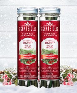 Scented Ornaments. 2-Pack- 6ct Bottle. Christmas Berry. Fragrance-Infused Paper Sticks