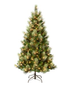 6 ft. Pre-Lit Charleston Pine Slim Tree with Clear Lights