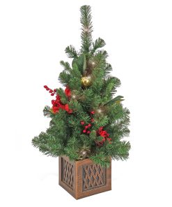 36 in. Christmas Vienna Waltz Decorated Tree with Warm White LED Lights