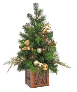 3 ft. Pre-Lit Yuletide Glam Tree with Warm White LED Lights