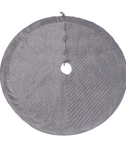 60 in. HGTV Home Collection Quilted Velvet Tree Skirt. Silver