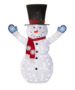72 in. Snowman Decoration with White LED Lights