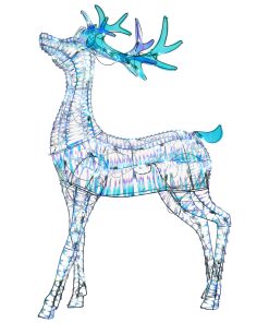 48 in. Pre Lit Iridescent Reindeer Decoration with Cool White LED Lights