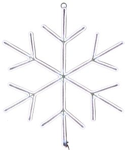 16 in. Neon Styled Snow Flake Decoration with White LED Lights