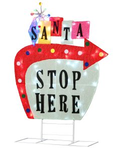 50 in. Pre-Lit Vintage Vegas Santa Sign