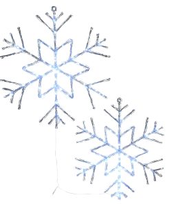 24 in. Pre Lit Six Point Star Snowflake Decoration with Cool White LED Lights